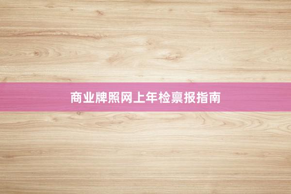 商业牌照网上年检禀报指南